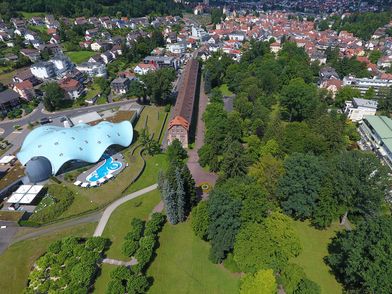 Kurpark in Bad Orb von oben